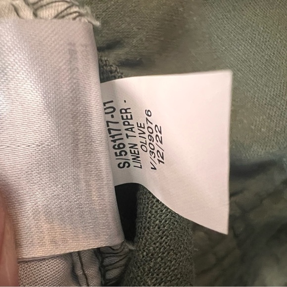 Old Navy Straight Hi Rise Taper Linen Olive Pants Size XL - Picture 8 of 10